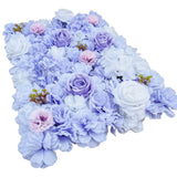 Artificial Flower Wall Backdrop Panel 40cm X 60cm Mixed Lilac Flowers - Front View