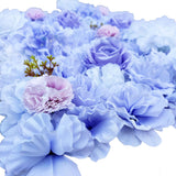 Artificial Flower Wall Backdrop Panel 40cm X 60cm Mixed Lilac Flowers - Side View