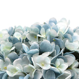 Premium Faux Hydrangea With Glass Vase (Artificial Flowering Blue Hydrangea) 23cm - Top-Down View