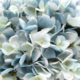 Premium Faux Hydrangea With Glass Vase (Artificial Flowering Blue Hydrangea) 23cm - 45-Degree Angle