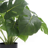 Dense Potted Artificial Split Philodendron Plant With Real Touch Leaves 50cm - Side View