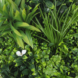 Flowering White Artificial Green Wall Disc UV Resistant 75cm (Black Frame) - Top-Down View