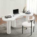Aurora White Office Desk - Front View