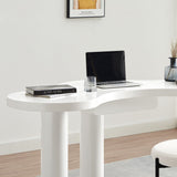Aurora White Office Desk - Rear View