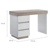 Ashley Coastal White Wooden Office Desk - Top-Down View