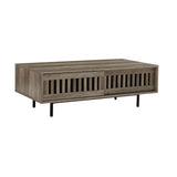 Nathan Mid-century Modern Dark Coffee Table with Storage - Top-Down View