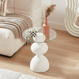 Kingston White Glass Side Table - Top-Down View