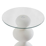 Kingston White Glass Side Table - Rear View
