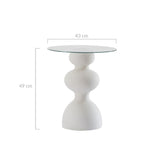 Kingston White Glass Side Table - Low Angle