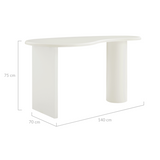 Cobble White Office Desk - Low Angle