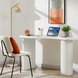 Cobble White Office Desk - Side View