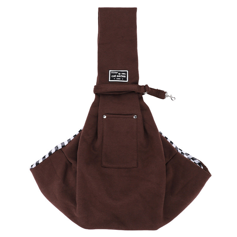 Brown Pet Carrier Sling Bag for Small Dogs and Cats - Up to 15kg