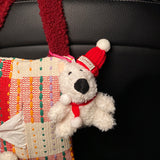Cute Red Bear Car Tissue Holder - Woven Design - Side View