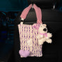 Cute Purple Bear Car Tissue Holder - Woven Design