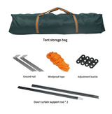 Silver glue Waterproof Camping tent with Awning - Size: 210x210x140cm, charming and sturdy for outdoor excursions - 45-Degree Angle
