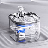 Plug-in Pet Water Fountain with USB Interface and Filter Set – Transparent Design (Standard Package) - Front View
