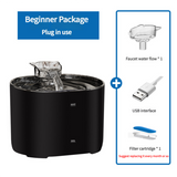 2.2L Beginner Package Pet Water Fountain with Faucet Flow and USB Interface  Black Design