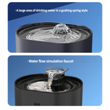 2.2L Beginner Package Pet Water Fountain with Faucet Flow and USB Interface – Black Design - Side View