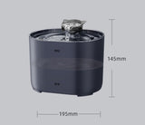 2.2L Standard Package Pet Water Fountain with Faucet Flow and USB Plug – Black Design - Front View