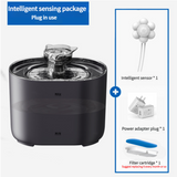2.2L Intelligent Sensing Pet Water Fountain with Smart Sensor and Filter  Black Design