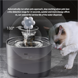 2.2L Intelligent Sensing Pet Water Fountain with Smart Sensor and Filter – Black Design - Front View