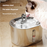 Beginner Package Stainless Steel Pet Water Fountain with Faucet Flow and USB Interface - Front View