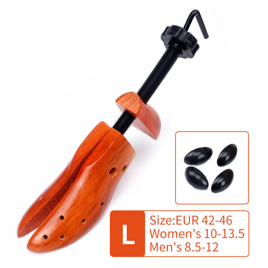 1 PCS Brown Adjustable Wooden Shoe Stretcher for Men & Women Large Size (EUR 42-46)