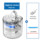 Beginner Version Pet Water Fountain with USB Interface (Excluding Plug) and Filter Set  Transparent Design