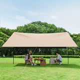 Outdoor camping square sky curtain, black glue sky curtain, sun and rain protection 400*300cm - Side View