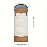 Extra Wide Mummy Sleeping Bag - 3 Season Warm & Cold Weather, Waterproof, Lightweight (with Compression Sack) - Front View