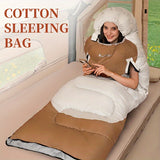Extra Wide Mummy Sleeping Bag - 3 Season Warm & Cold Weather, Waterproof, Lightweight (with Compression Sack) - Top-Down View