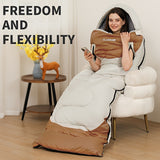 KAIROAD Extra Wide Mummy Sleeping Bag + FREE Accessories (Eye Mask, Earplugs, Square Pillow) - 3 Season, Warm & Cold Weather, Waterproof - Side View