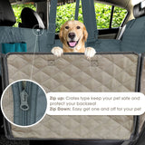 Heavy Duty Dog Car Seat Cover with Side Flaps, Waterproof Pet Back Seat Cover,  Non-Slip  Scratchproof Dog Hammock for Cars, Trucks and SUVs - Front View
