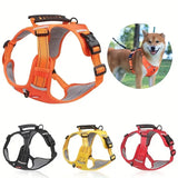 Reflective Dog Harness with Leash, No-Pull Vest Harness for Dogs, Adjustable Dog Vest with Handle, Walking Training Pet Harness xs size - Front View