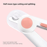 Pet Nail Clippers Set with LED Light and Safety Guard, Grinder for Cats & Small Animals, Clippers for Dogs, Pink - Side View