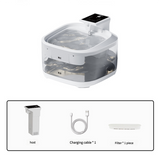 4.5L Smart Pet Water Fountain with Digital Display and Charging Cable  White Design