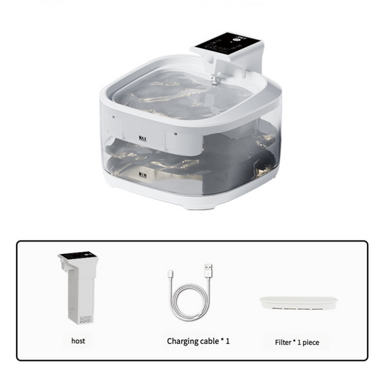 4.5L Smart Pet Water Fountain with Digital Display and Charging Cable  White Design