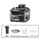 4.5L Upgraded Smart Pet Water Fountain with Stainless Steel Plate and Charging Cable  Black Design