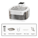 4.5L Dual-Flow Smart Pet Water Fountain with Stainless Steel Plate and Faucet  White Design