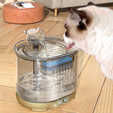 5000mAh Intelligent Charging Pet Water Fountain with Dual Flow Modes and Timer 2.2L - Front View