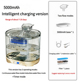 5000mAh Intelligent Charging Pet Water Fountain with Dual Flow Modes and Timer 2.2L - Top-Down View