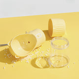 Grey Portable Pet Water and Food Bottle, 250ML Water and 180ML Food Capacity, Leak-Proof Design - Front View