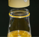 Grey Portable Pet Water and Food Bottle, 250ML Water and 180ML Food Capacity, Leak-Proof Design - Side View