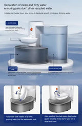 Smart Pet Water Dispenser - Tilted Design, Fresh Water Supply, Automatic Water Bowl for Cats and Dogs - 45-Degree Angle