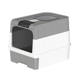 Large Enclosed Cat Litter Box with Drawer and Scoop - Odor Control, Removable Tray, Easy Clean Design - Top-Down View