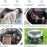 Portable Pet Playpen with Oxford Cloth, Foldable Octagon Dog & Cat Tent, Indoor & Outdoor Use  size 114*114*58cm - Side View