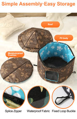 Outdoor Waterproof Cat House - Insulated, Weatherproof, Warm Shelter for Cats, Ideal for Winter Protection, Size: M 40*41cm - Front View