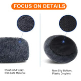 Calming Donut Pet Bed -Soft Faux Fur, Anti-Anxiety Fluffy Round Bed for Cats and Small Dogs (blue)50cm - Top-Down View