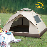 210*200*135cm Outdoor Family Instant Ultralight Portable Folding Popup Waterproof Oxford Fiberglass Automatic Tent For Camping Events - Top-Down View