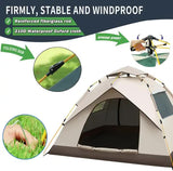 210*200*135cm Outdoor Family Instant Ultralight Portable Folding Popup Waterproof Oxford Fiberglass Automatic Tent For Camping Events - 45-Degree Angle